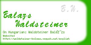 balazs waldsteiner business card